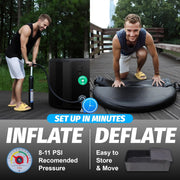 XXL Ice Bath Tub for Athletes, Compatible with Water Chillers, 216-Gallon Inflatable Cold Plunge Tub with Insulated Lid, Thermometer, Water-Absorbent Mat, Portable for Outdoor & Indoor Recovery