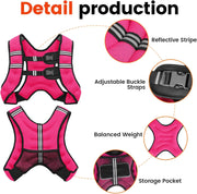 Weighted Vest, 6lb/8lb/12lb/16lb/20lb/25lb/30lb Weight Vest for Men Women, Body Weight Vests Adjustable with Reflective Stripe for Strength Training, Running, Training Workout, Jogging, Walking
