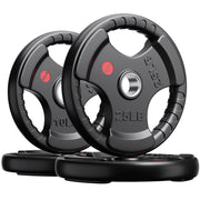 XDDIAS Rubber Weight Plates for Barbell, 2-Inch Olympic Grip Plate for Strength Training, Weightlifting and Bodybuilding in Home & Gym, Solid Cast Iron Weight Plates Pair and Sets