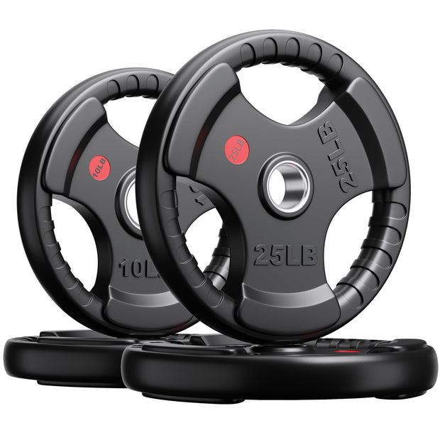 XDDIAS Rubber Weight Plates for Barbell, 2-Inch Olympic Grip Plate for Strength Training, Weightlifting and Bodybuilding in Home & Gym, Solid Cast Iron Weight Plates Pair and Sets