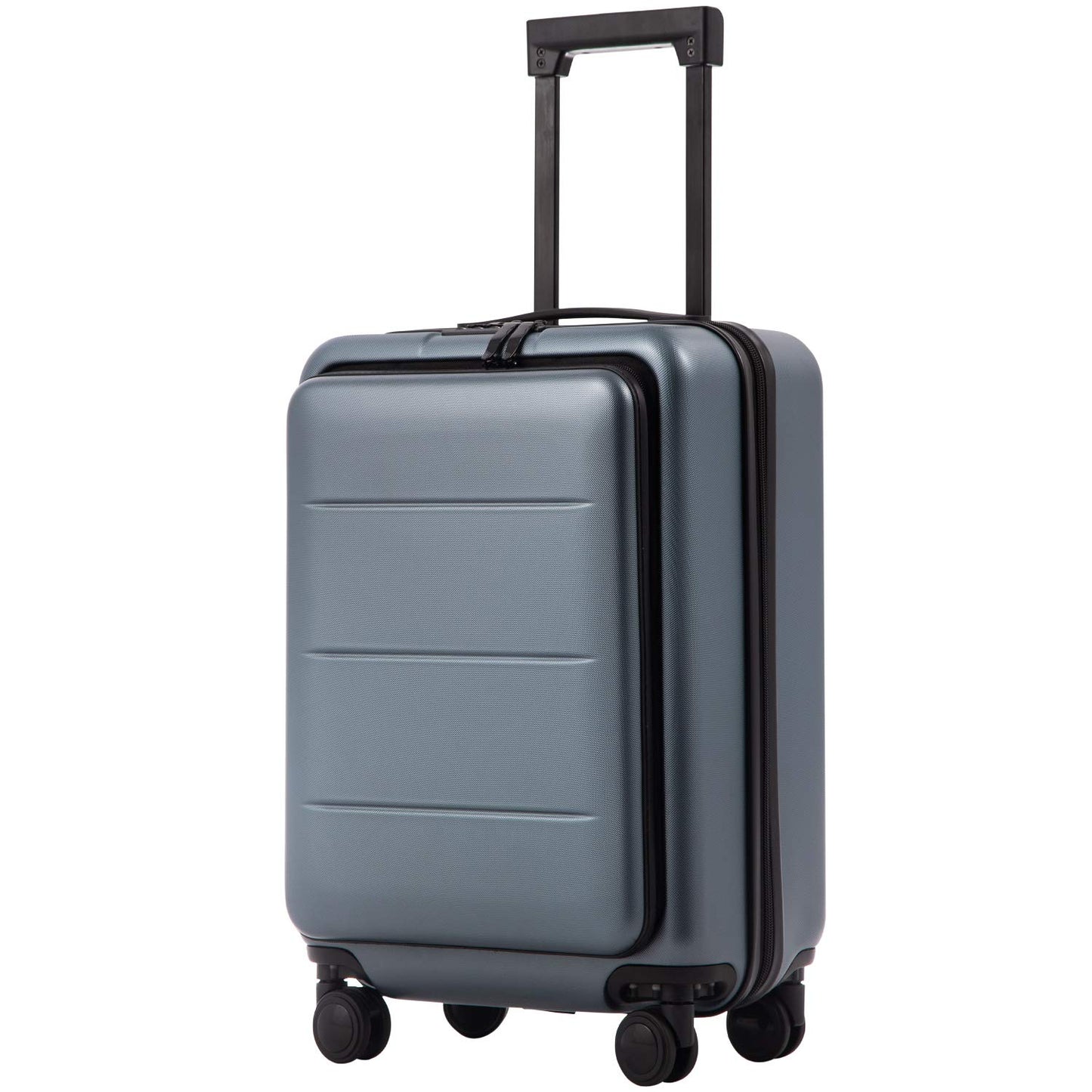 COOLIFE Luggage Suitcase Piece Set Carry On ABS+PC Spinner Trolley with pocket Compartmnet Weekend Bag(Night navy, 2-piece Set)