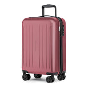 KYME Suitcase Hardshell With Double Spinner Wheels, PC+ABS TSA Lock Travel Luggage (Pink, 2Pcs Set(20"/24"))