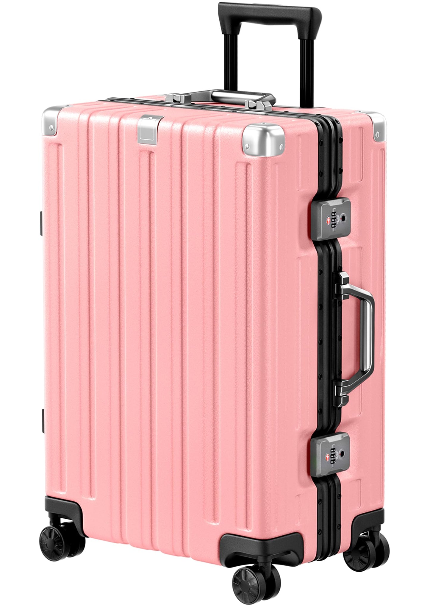 Krute Luggage Set 2 Pieces 20 28 Inch Aluminum Frame Carry on Luggages TSA Lock No Zipper Checked Suitcase with Spinner Wheels Lightweight PC Shell Hardside Suitcases