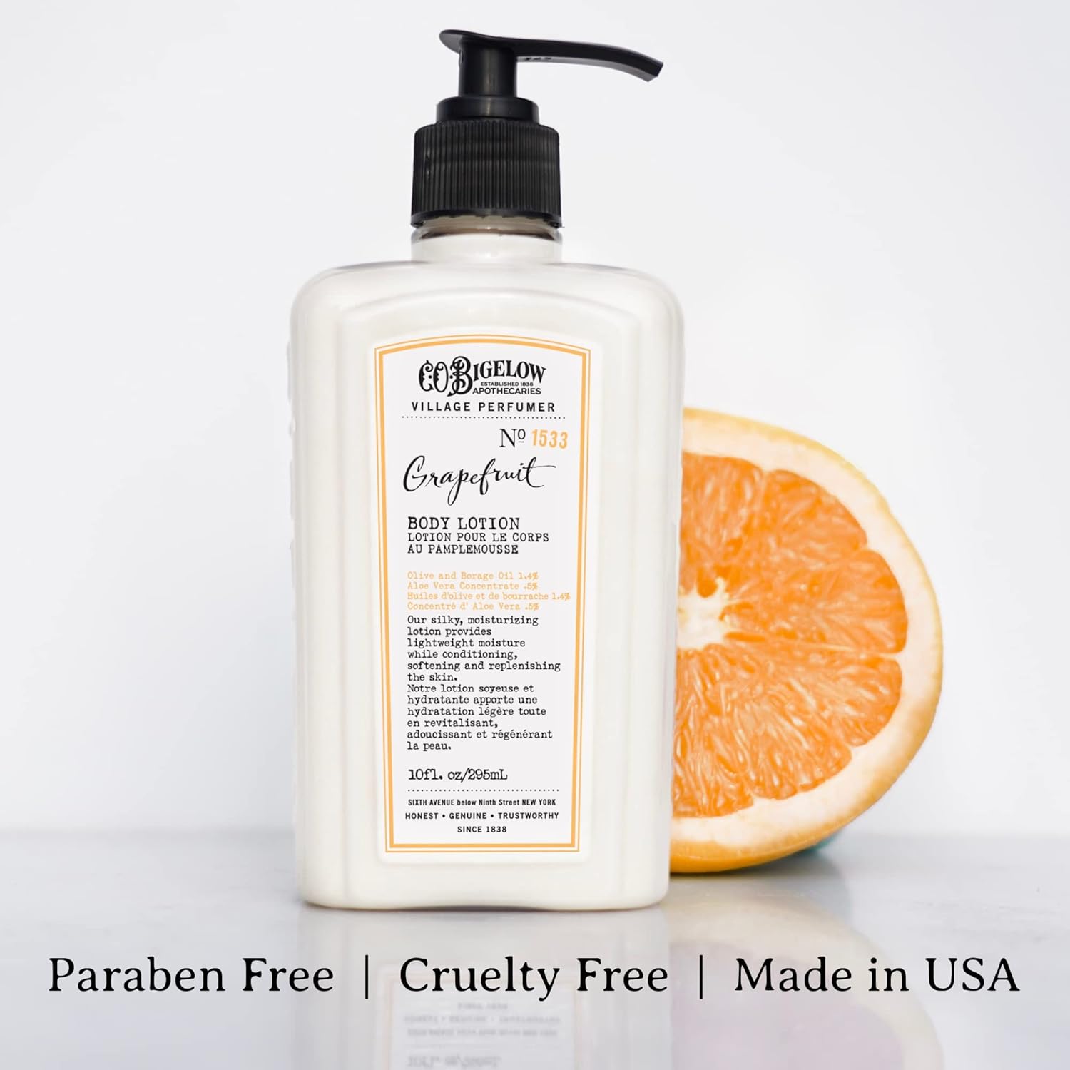 C.O. Bigelow Apothecary Duo, Grapefruit Body Care Gift Box with Body Soap & Lotion, Gift Set of Two - Moisturizing Lotion & Liquid Body Wash for Dry Skin - 10fl oz Each
