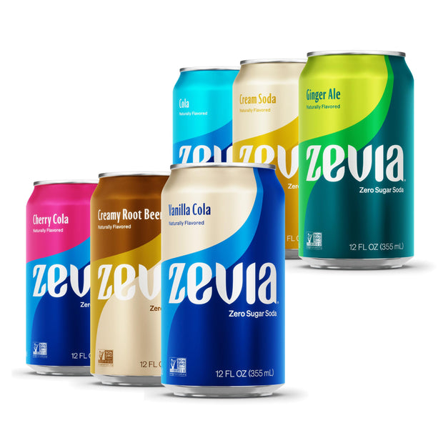 Zevia Zero Sugar Soda, Salted Caramel, 12 oz Cans (6-Pack) – Caffeine Free, Naturally Sweetened, No Calorie Soda - Non-GMO Project Verified, Gluten-Free, Vegan