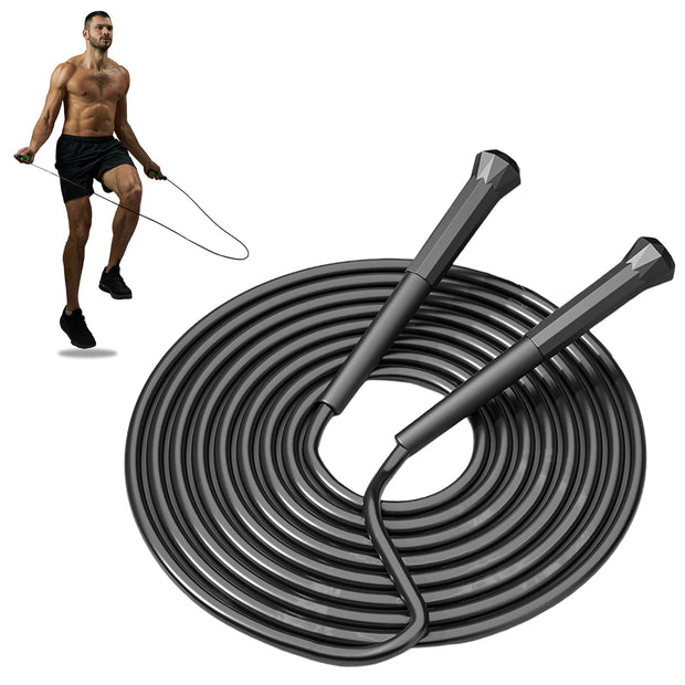 10 ft Speed Jump Rope with Handle, Adjustable Skipping Rope for Men Women, 3 oz Ultra-light Professional Fitness Boxing Cross Fit Exercises Gym Cardio Endurance Training Lovers (Black)