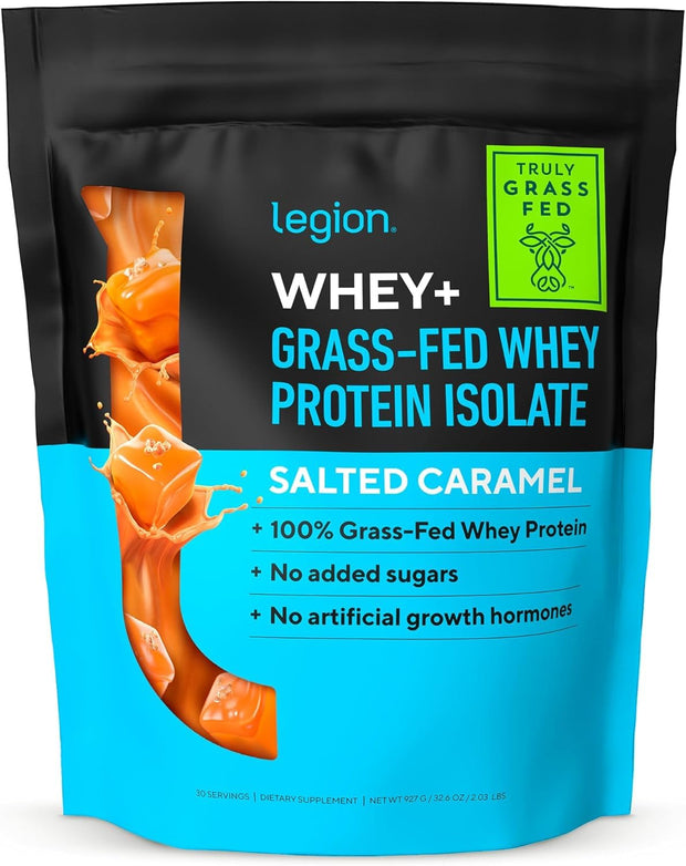 LEGION Whey+ Protein Whey Isolate from Grass Fed Cows - Whey Protein Isolate Powder Low Calorie, Non-GMO, Sugar Free, Lactose and Gluten Free, All Natural Protein Powder for Men & Women 30 Servings