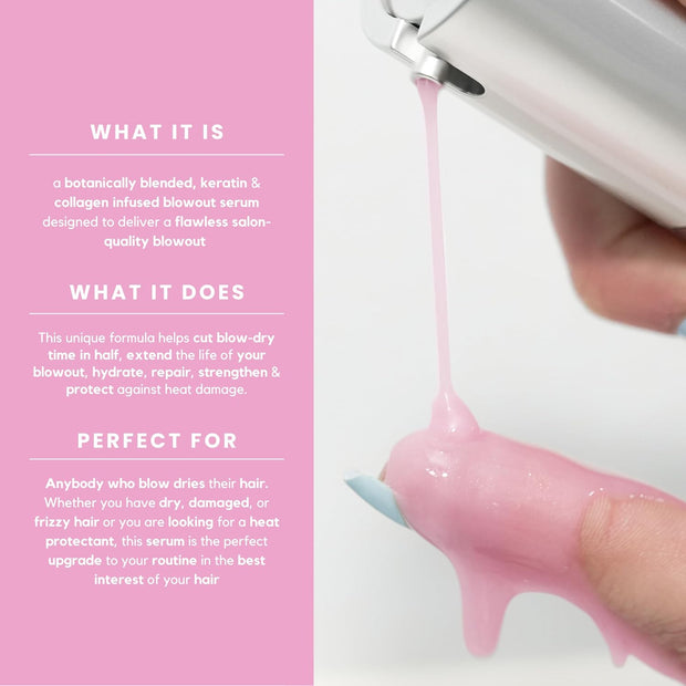 SIMPLY SMOOTH Magic Potion Blowout Serum – Keratin-Infused, Heat-Activated Styling Serum for Frizz-Free, Bouncy Blowouts | Adds Volume, Shine, and 450°F Heat Protection (1.69 oz)