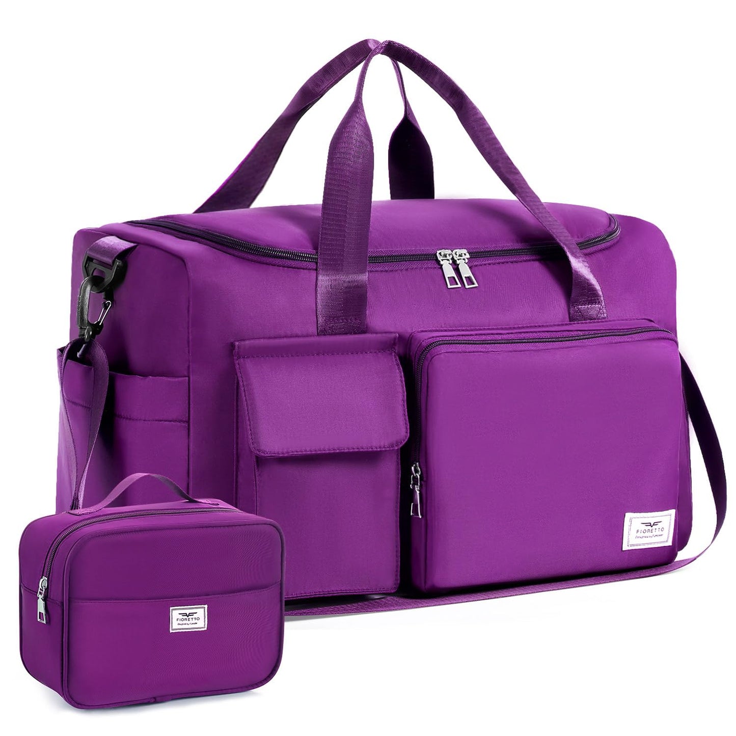 FIORETTO Women's Gym Duffle Bag with Shoes Compartment, 37L Capacity, Ideal for Travel, Gym, Sports, Duffel, Weekender