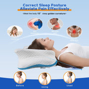 Pain Relief Cervical Pillow for Neck Support,Adjustable Ergonomic Pillow Cozy Sleeping,Odorless Orthopedic Memory Foam Pillows,Contour Bed Pillow for Side Back Stomach Sleeper