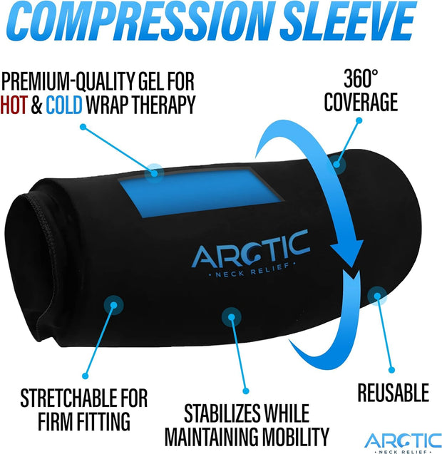 Two Pack - Cold Therapy Compression Ice Sleeve, Knee Ice Pack Wrap for Injuries, Elbow, Quad & Hamstring Relief, Flexible & Reusable Cold Wrap Recovery for Meniscus, ACL, MCL, Ice & Heat Therapy