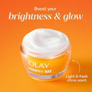Olay Vitamin C MAX Face Moisturizer, Brightening Cream for Women, Hydrating, Evens Tone, Dark Spot & Hyperpigmentation Reduction, Glowing Skin Care - Niaciniamide, Peptides 1.7 Oz