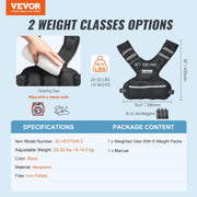 VEVOR Adjustable Weighted Vest, 11-20lb/20-32lbs/35lbs/40lbs Weight Vest with 6 Ironsand Weights and Reflective Stripe, Workout Equipment for Strength Training Running Jogging