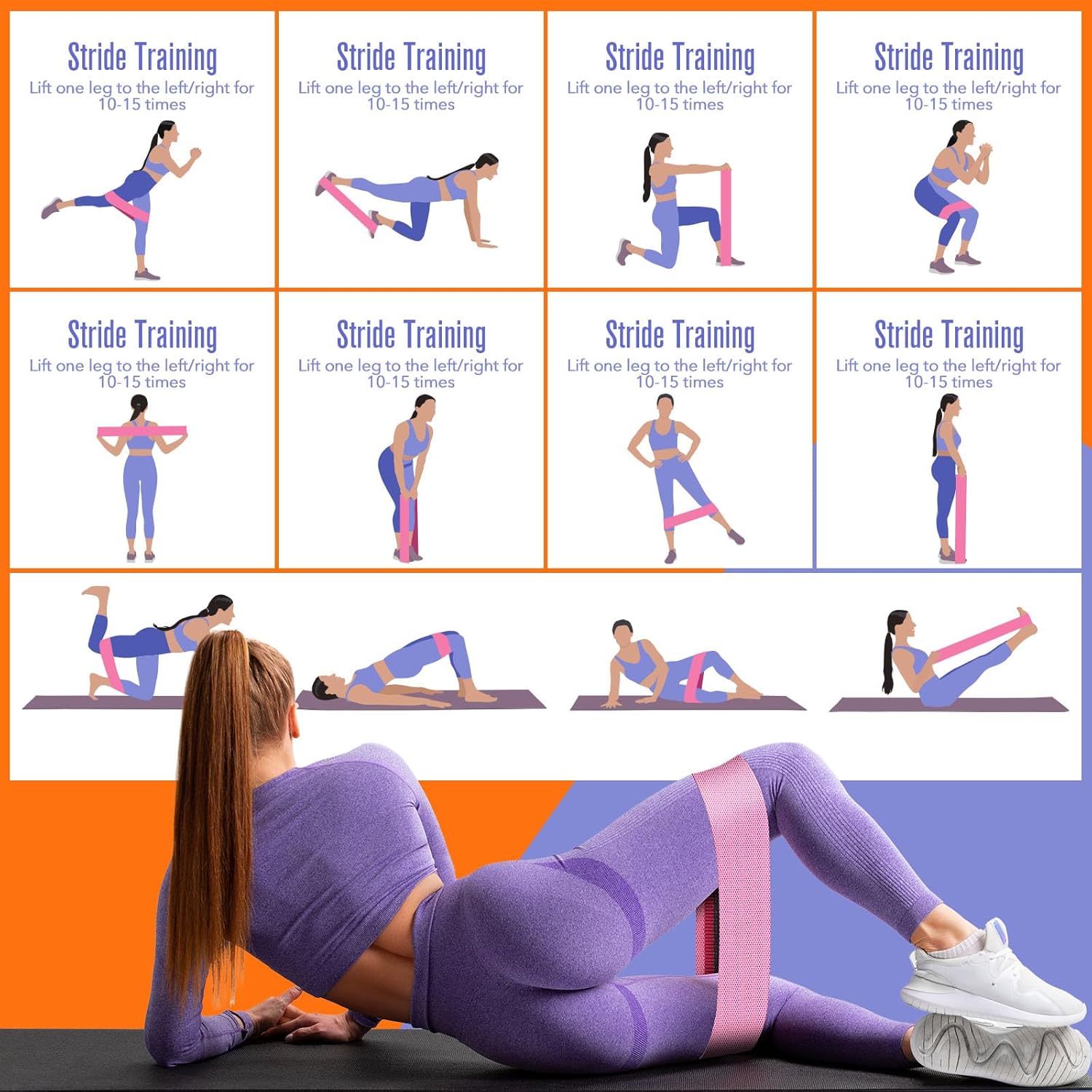 Fabric Resistance Bands, Hip and Leg Shaping Bands, Elastic Bands of Different Levels, Suitable for Both Men and Women for Yoga, Rehabilitation, Pilates, Fitness and Home Workouts