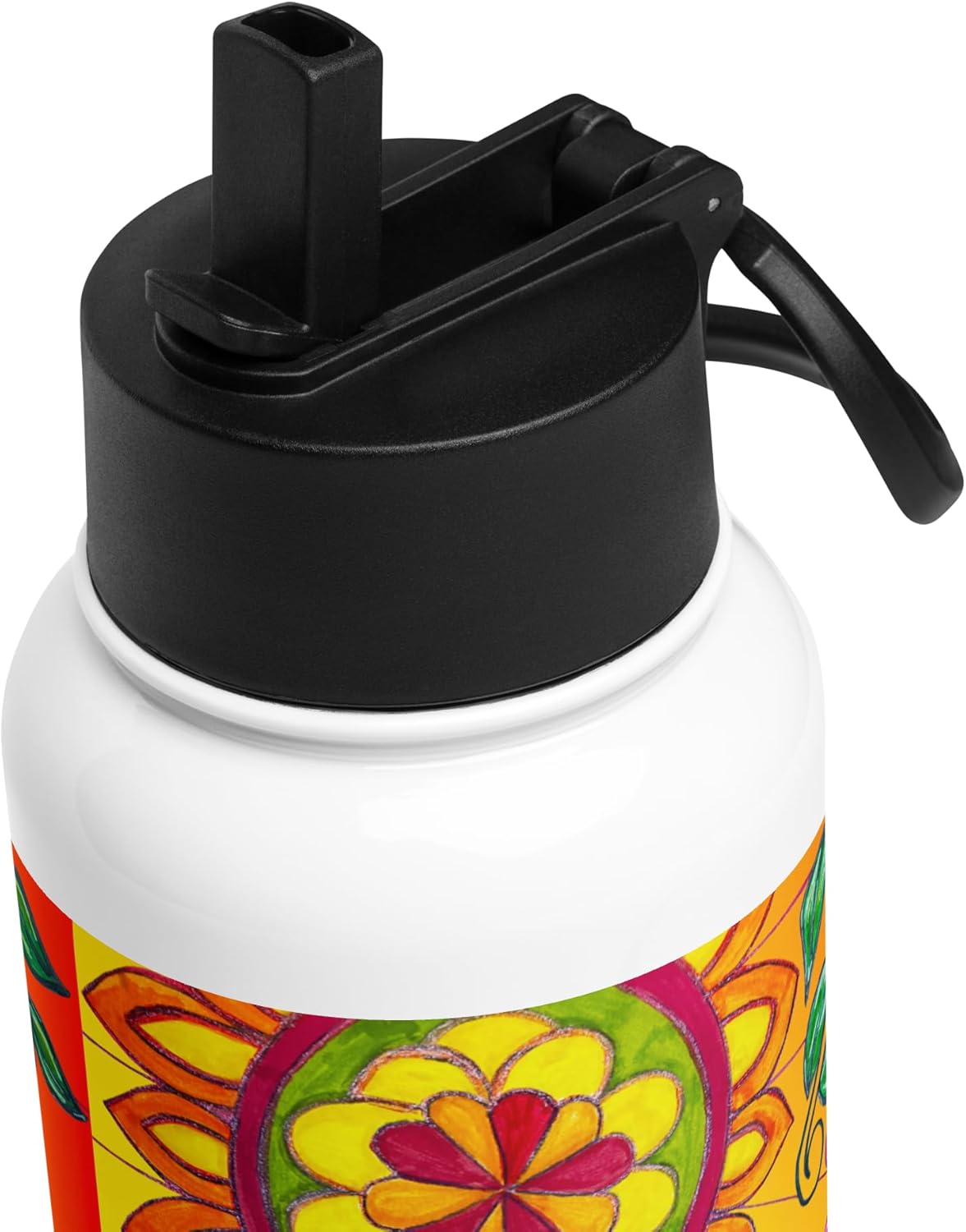 Insulated Stainless Steel Water Bottle with Straw, BPA-Free Sports Water Bottle, Great for Travel, 32 Oz, Very, Very, Colorful, Healing-05