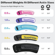 Sportneer Ankle Weights 0.5/1/2/3/5 LBS 1 Pair Wrist Leg Arm Weights for Women Men Kids Child with Adjustable Straps, Strength Weighted for Jogging Running Walking Fitness Gym Workout