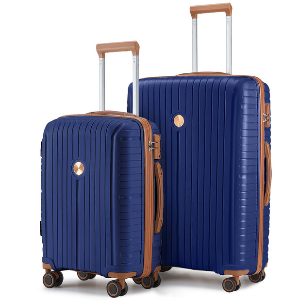 Joyway Luggage Sets 6 Piece PP Hardside Carry on Suitcase with Spinner Wheels and TSA Lock for Travel, Purple