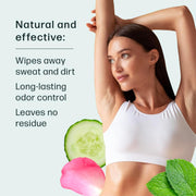 Refresh Deodorant Wipes - A Fresh Start When You’re On the Go - Aluminum, Paraben, and Sulfate Free - Variety Pack (Mint, Rose, and Cucumber) - 50 Individually Wrapped Wipes