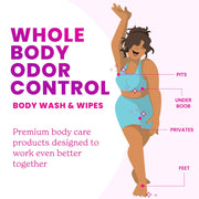 Lume Acidified Body Wash & Flushable Deodorant Wipes - 24 Hour Odor Control - Hydrating Wash - Without SLS or Parabens - OB/GYN Developed - 8.5 Ounce (Unscented) 15 Count Wipes (Cool Cucumber)