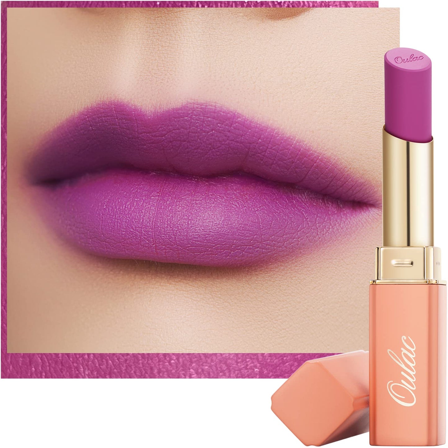 Oulac Beige Lipsticks for Women, Pale Nude Matte Lip Base, Full Coverage Lip Color, Satin Matte Finish, Cream Texture, Hydrating, Infused with Hyaluronic Acid, Vegan & Clean Beauty 4g SG01 Bare