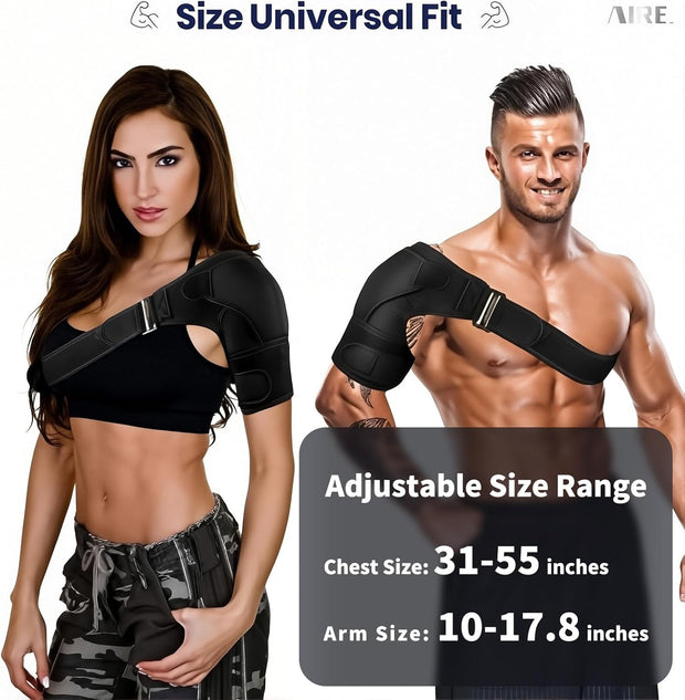 Shoulder Brace for Women and Men Recovery Shoulder. Adjustable Shoulder Support for Rotator Cuff, AC Joint Pain Relief, Shoulder Injuries. Perfect Fit Shoulder Compression Sleeve (One Size Regular)