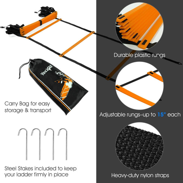 Yes4All Hex Agility Rings/Speed Rings with Carrying Bag – Hexagon Rings, Agility Hurdles for Agility Footwork Training