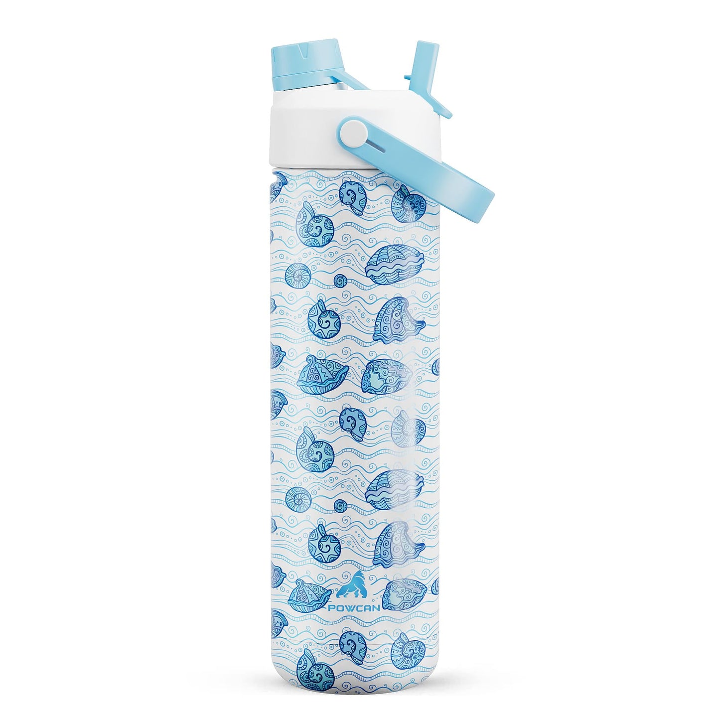 26 oz Insulated Water Bottle with 2-in-1 Straw and Spout Lid, Keep Cold 24H, Leak-Proof, Fits in Car Cup Holder, Stainless Steel Water Bottle for Sports, Travel, and School (Cotton Candy)