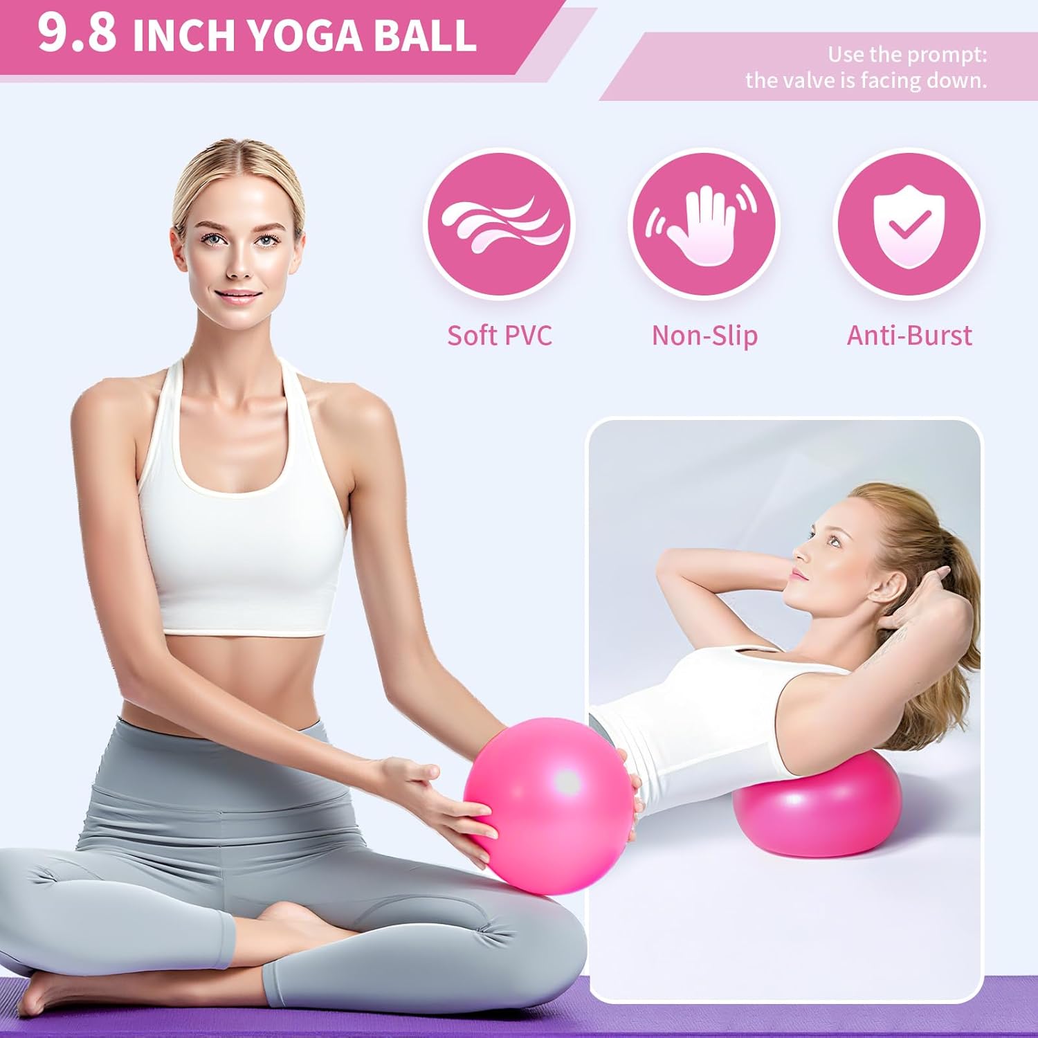 Home Pilates Essentials Kit for Women,Pilates Equipment Set with Mini Yoga Ball,14 Inch Pilates Ring Resistance Band and Accessories,Pilates Bands and Ball Set for Beginners Home Workouts