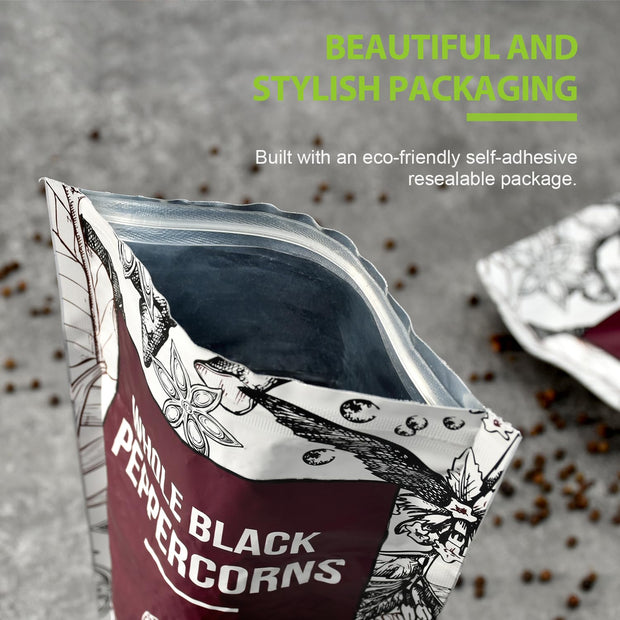 Soeos Whole Black Peppercorns 12oz + Himalayan Pink Salt 2lb, Salt and Pepper for Grinders, Black Peppercorn Refil, Pink Himalayan Sea Salt, 2 Piece Set