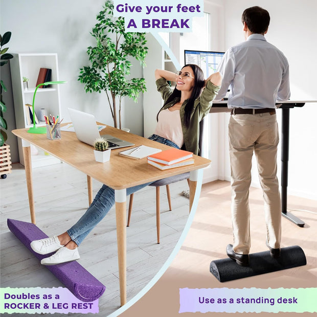 Yes4All High-Density EPP Half Round Back Roller Foam, Exercise Foam Roller for Yoga, Pilates & Stretching - 12, 18, 24, 36 inch