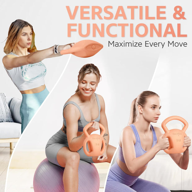 Yes4All Kettlebell 10&15lb Weight with Wide Multigrip Handle for Dumbbell Weights Exercises, Full Body Workout Equipment