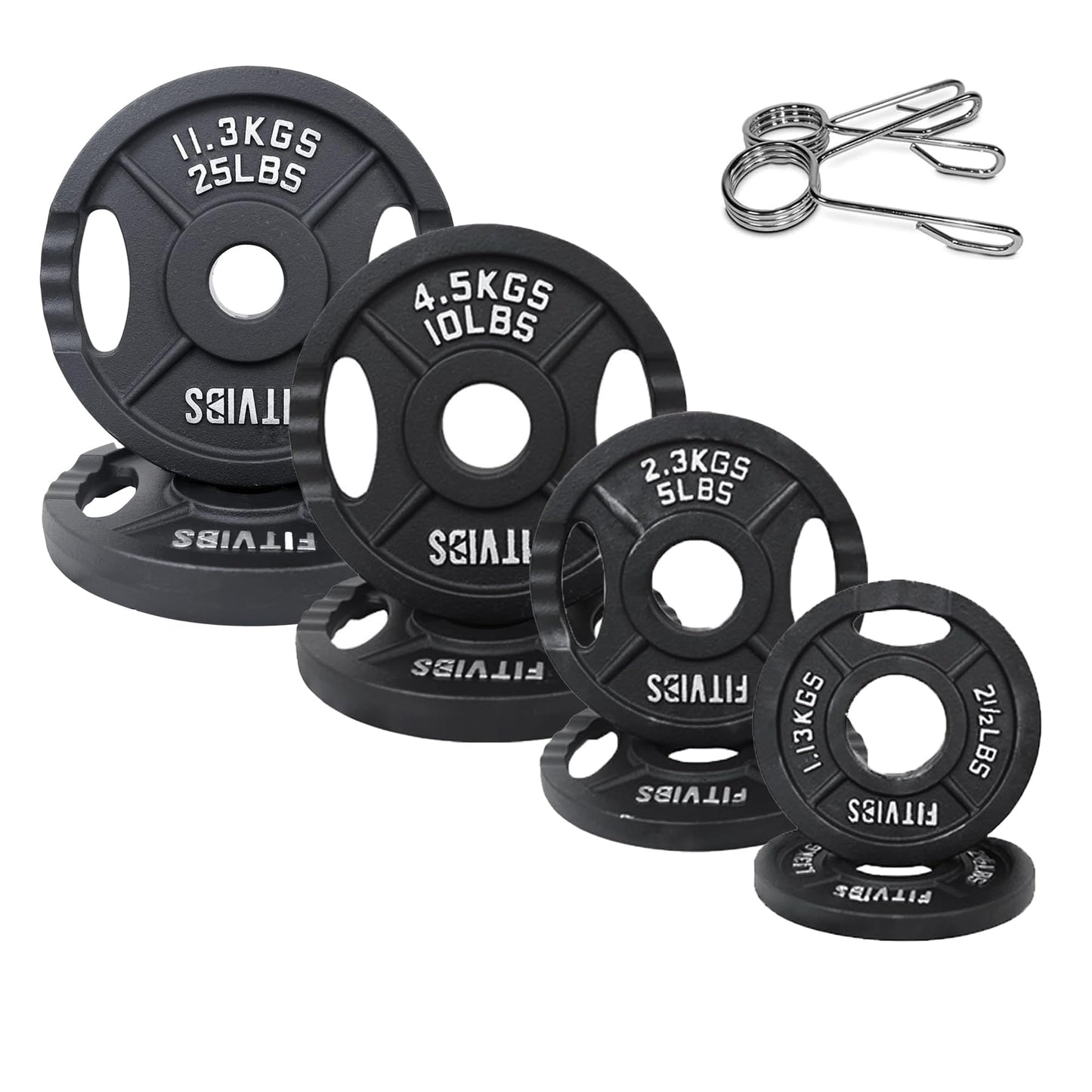 2-Inch Olympic Cast Iron Plate Weight Plate for Strength Training and Weightlifting, Multiple Sizes