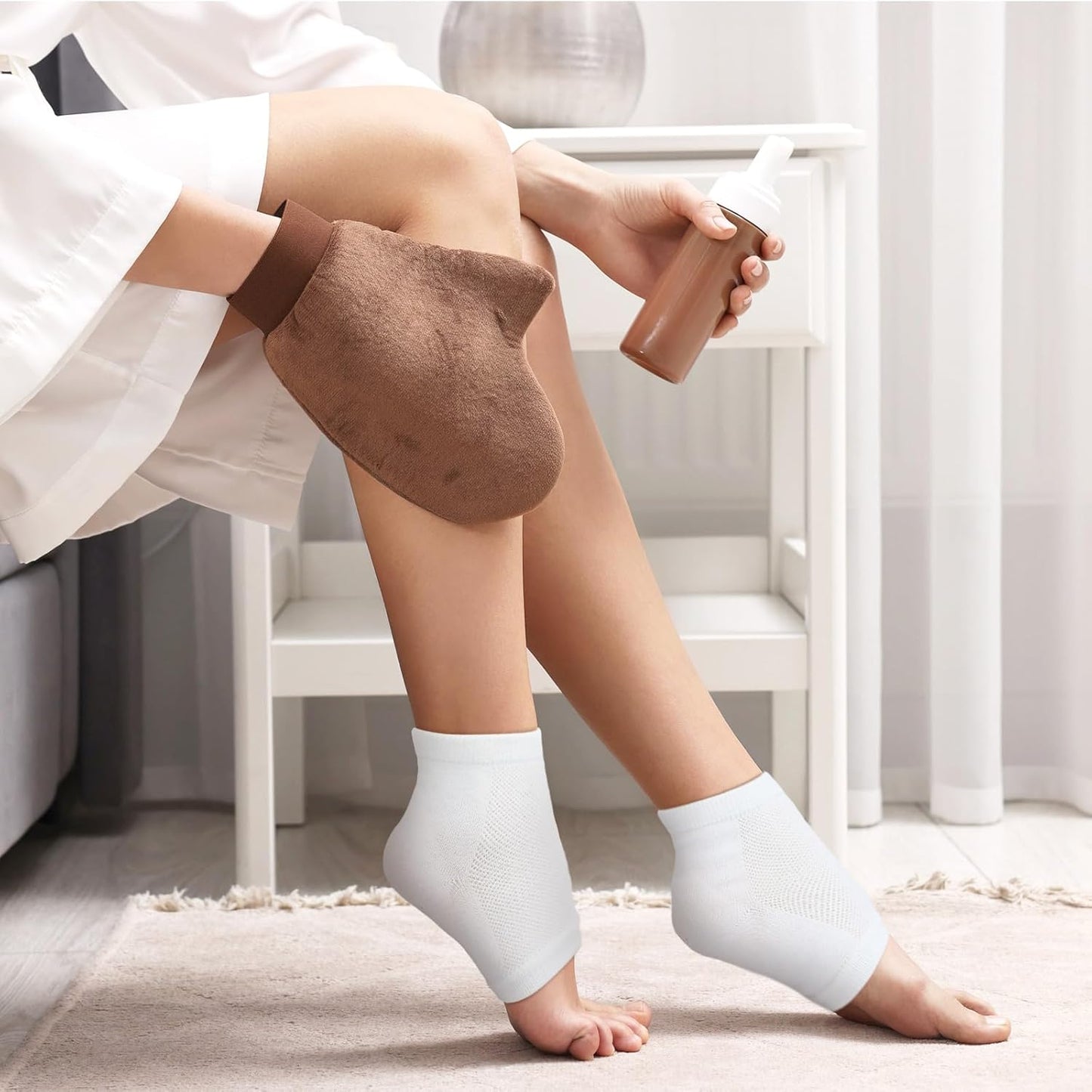 6 Pairs Moisturizing Heel Socks for Men Women Eczema Hydrating Sock Cracked Heel Treatment Feet Therapy Repair Wet Wrap Toeless Gel Socks for Adult Dry Cracked Foot Care Overnight