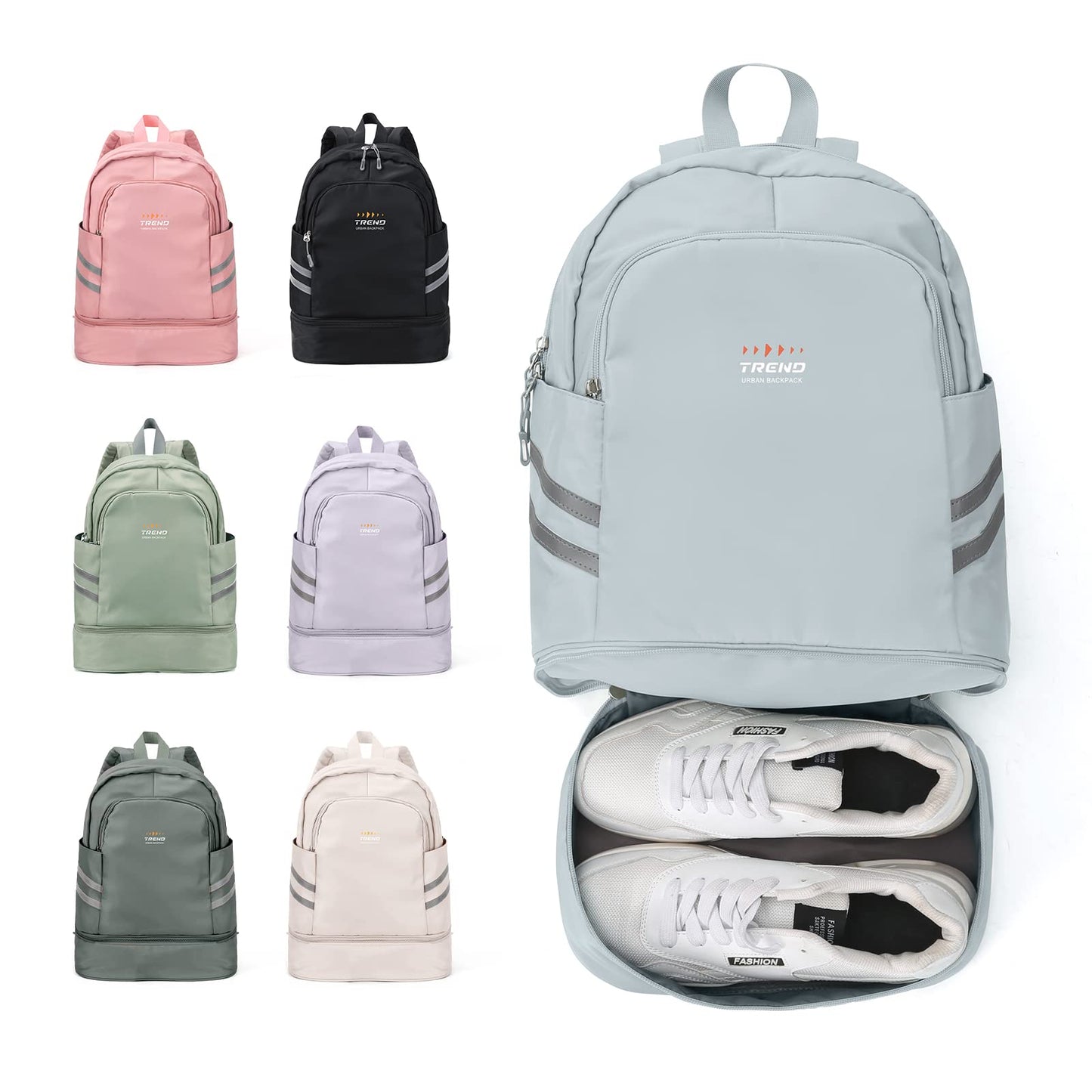 coofay Gym Backpack For Women Waterproof Backpack With Shoe Compartment Lightweight Travel Backpack Sports Backpacks Small Gym Bag