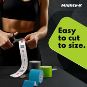 Waterproof Kinesiology Tape - 3 Rolls - Knee Support & Muscle Pain Relief - 16.4 ft Uncut Sports Kinetic Tape for Joint Stability - 50 Instructional Videos