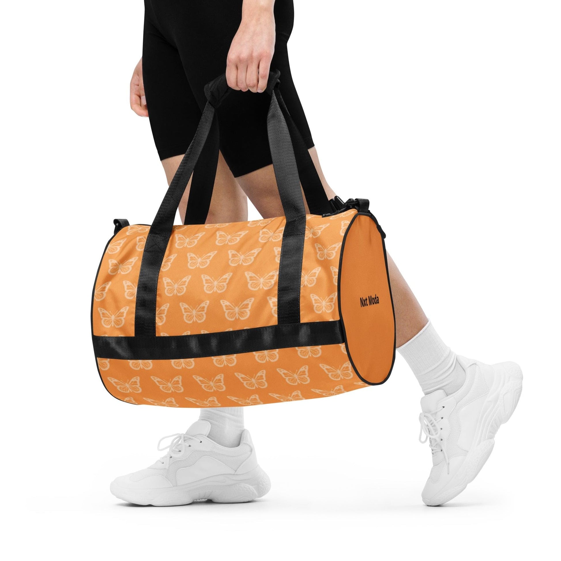 Nxt Moda Butterfly Crossbody Duffle Overnight Travel Carry On Gym Bag Women Sports Fitness Inside & Outside Pocket Cute Fashion Animal Print Shoulder Pads Water Proof Machine Washable (Zinn)