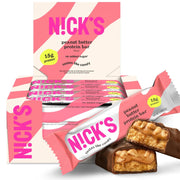 Nick’s Peanut Butter Protein Bars – 12-Count Box | High Protein, Low Calories, Low Carbs, Keto Friendly, No Added Sugar