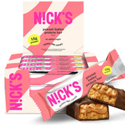 Nick's Protein Bars Crispy Cookie Chocolate, High Protein, Low Calories, Low Carb, Keto Friendly Snacks No Added Sugar (Multipack 12 bars x 50g), Crispy Cookie flavor