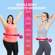 Weighted Hula Infinity Fitness Hoop for Adult Weight Loss, 2 in 1 Smart Fitness Workout Hula Circle Hoops with 28 Links(53 Inch), Exercise Fit Hoop Suitable for Women and Beginners