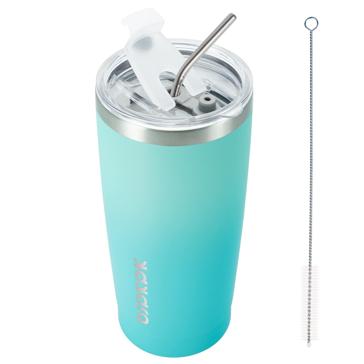 BJPKPK Insulated Stainless Steel Tumbler, Coffee Cup with Lid and Straw, Double Wall Vacuum Travel Mug, Powder Coated Leakproof Tumbler Cup,Oasis