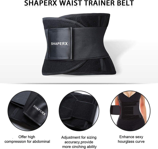 SHAPERX Women Waist Trainer Eraser Belt Tummy Control Waist Trimmer Slimming Belly Band Shaper
