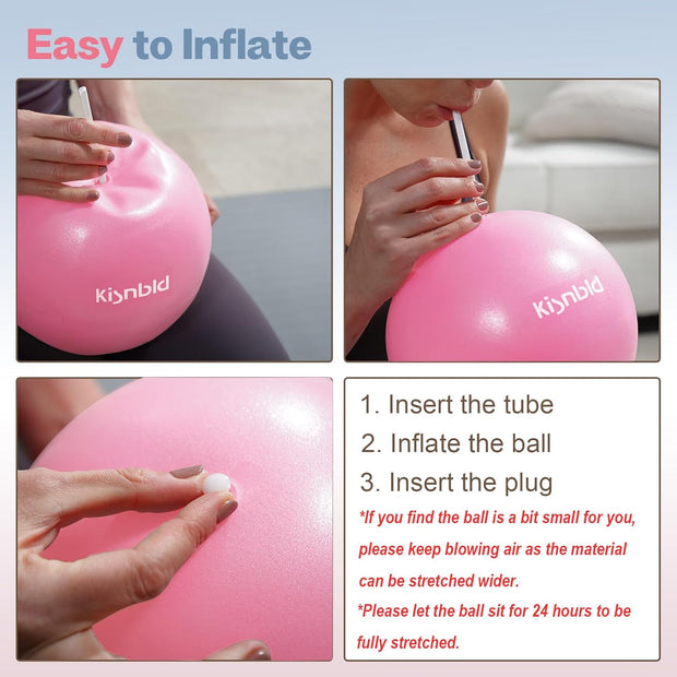Small Exercise Ball, 9 Inch Mini Pilates Ball, Anti Burst and Slip Resistant Mini Yoga Ball for Stability, Fitness, Physical Therapy, Stretching & Core Strength Workout at Home Gym & Office
