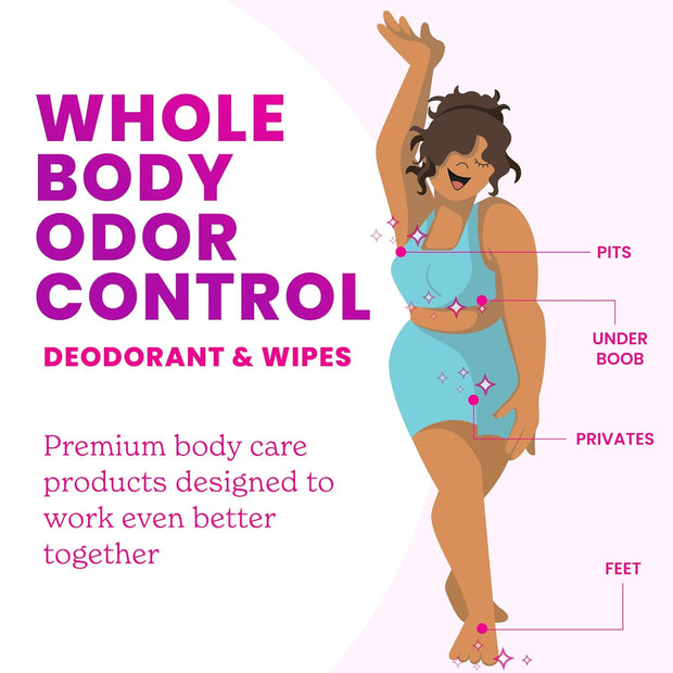 Lume Whole Body Deodorant - Smooth Solid Stick & Flushable Deodorant Wipes - Doctor Developed - Aluminum Free, Baking Soda Free, Skin Loving - 2.6 Ounce (Unscented) 15 Count Wipes (Cool Cucumber)