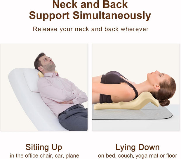 Neck and Shoulder Relaxer with Upper Back Massage Point, Cervical Traction Device Neck Stretcher for TMJ Pain Relief and Cervical Spine Alignment Chiropractic Pillow (Grey)