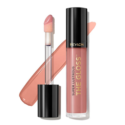 Revlon Super Lustrous Lip Gloss, Non-Sticky, Hydrating, High Shine Finish, 215 Super Natural, 0.13 oz