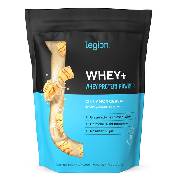 LEGION Whey+ Protein Whey Isolate from Grass Fed Cows - Whey Protein Isolate Powder Low Calorie, Non-GMO, Sugar Free, Lactose and Gluten Free, All Natural Protein Powder for Men & Women 30 Servings