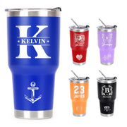 Personalized Tumbler with Picture Name Text Logo, 20oz Stainless Steel Custom Travel Coffee Mug Cup | Birthday Graduation Wedding Appreciation Personalized Gifts for Mom Dad Teacher