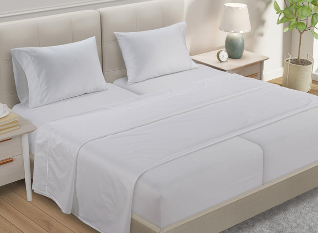 100% Egyptian Cotton Sheets King Size Sheets Set with Fully Elasticated Fitted Sheet & Pillowcase sets, 800 TC Hotel Collection Deep Pocket King Sheet Set, No Pill Soft Breathable Luxury White Bedding