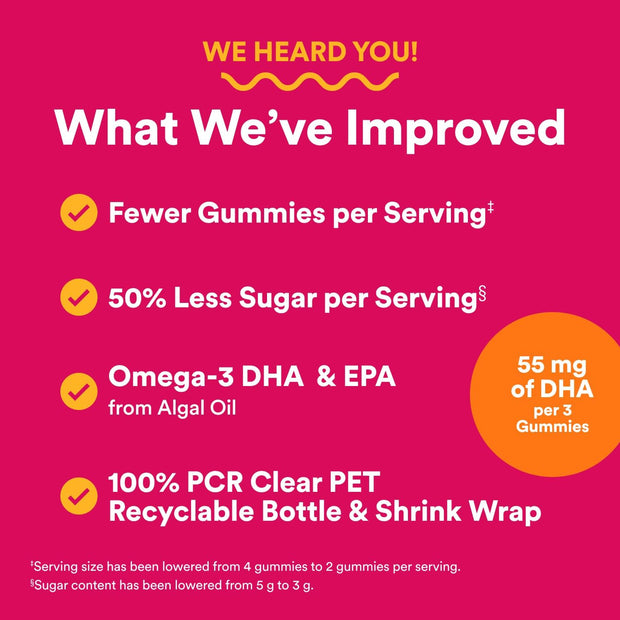 SmartyPants Women's Multivitamin Gummies - Improved Formula: Omega 3 (DHA/EPA), Methylfolate, CoQ10, Vitamin D3, C, Vitamin B12, B6, A, K & Zinc, Inositol, Gluten Free, 90 Count (30 Day Supply)