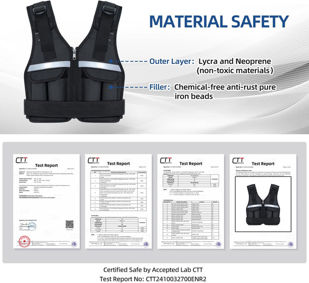 Sportneer Adjustable Weighted Vest Weights: 2-18 lbs/2-40 lbs Washable Weight Vest 16 In 1 Fast Adjust Rucking Vest for Women and Men Home Gym Workout Fitness Strength Training Vests